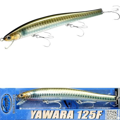 Lucky Craft FlashMinnow 125 YAWARA Saltwater Fishing Lure, Jerkbait for Halibut and Sea Bass, Long Casting Fishing Gear, Slow Sinking 5in 0.7oz, Tackle Box and Fish Accessories, 7357 Anchovy Venus