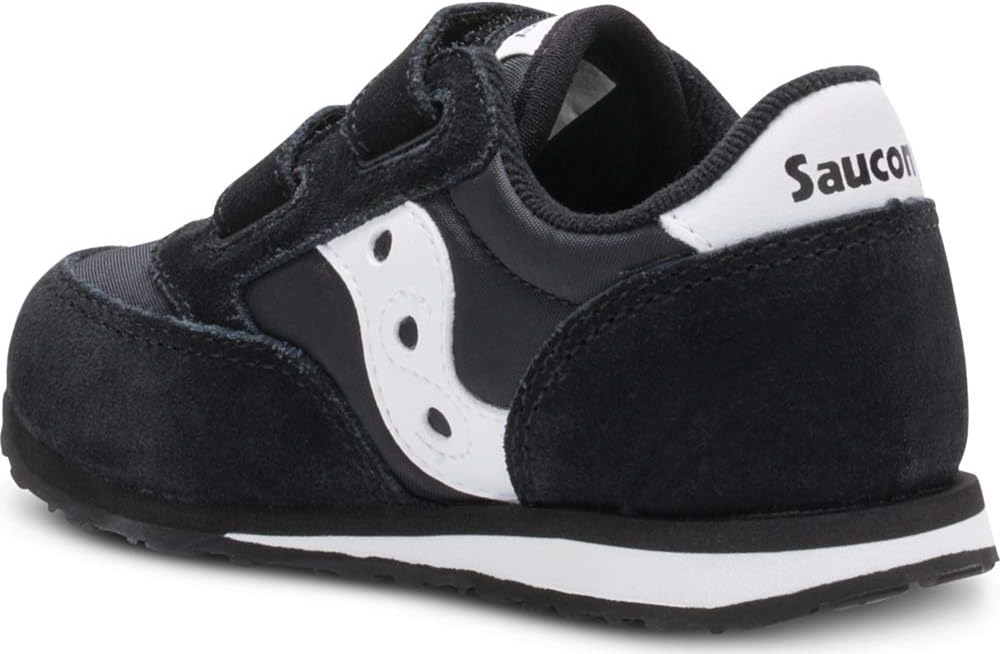 Saucony Unisex-Child Baby Jazz Hook & Loop Seasonal Sneaker Little Kid (4-8 Years) 10 Little Kid Black/White