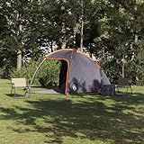 Genérico Tienda con Techo Manual Gris y Naranja 370 x 230 x 185 cm,Deportes,Actividades al Aire Libre,Camping y Senderismo,Tiendas de campaña-42000992