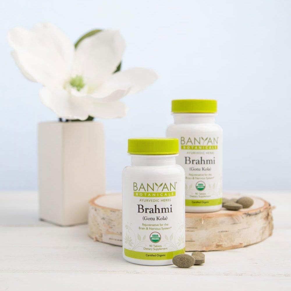 Banyan Botanicals Brahmi/Gotu Kola Tablets - USDA Organic - 90 Tablets - Centella asiatica - Brain & Nervous System Rejuvenative* : Health & Household