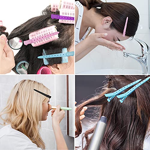 48 Pcs Duck Bill Clips, Bantoye 3.35 Inches Rustproof Metal Alligator Curl Clips With Holes For Hair Styling, Hair Coloring, 4 Colors #TOP6