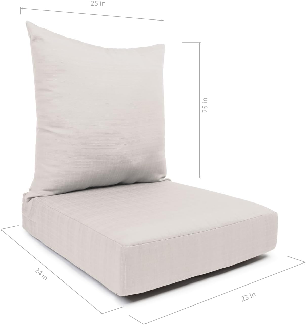 Sherry Kline Sunrise Indoor/Outdoor Deep Seat Cushion Eggshell 23"x24"x5" Seat & 25"x25" Back Cushion