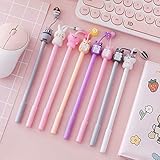 Cartoon Animal Pens Ink Pens Gel Pen Writing Pens Neutral Pens School Office Supplies Kids Gifts 0.38mm Ball Point Color cat Pens, pink rabbit Pens, white pig Pens 8Pack