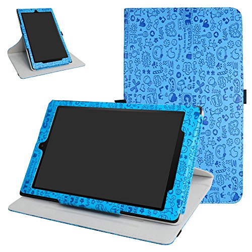 Mama Mouth For Amazon Fire Hd 10 Rotating Case,360 Degree Rotary Stand With Cute Cover For Amazon Fire Hd 10 (5Th /7Th /9Th Generation) 10.1" Tablet,Blue #TOP29