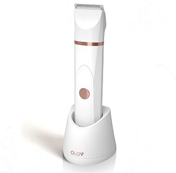 OLOV Bikini Trimmer Women, Cordless Wet and Dry Electric Lady Shaver, Replaceable Ceramic Blade Heads, USB Recharge Dock & Nose Trimmer, Womens Razor for Underarm Nose Legs Pubic Hair
