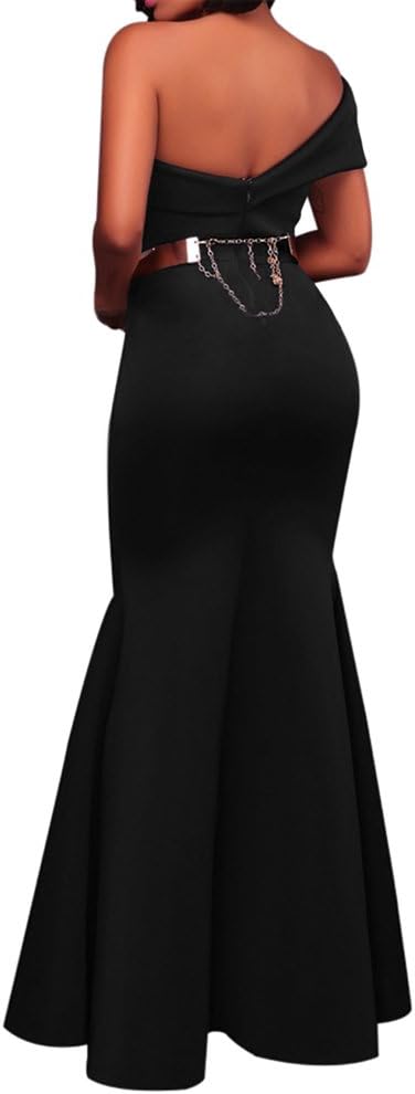 SEBOWEL Women's Sexy Off The Shoulder Bodycon Bow Applique Evening Gown Party Maxi Dress - Image 2
