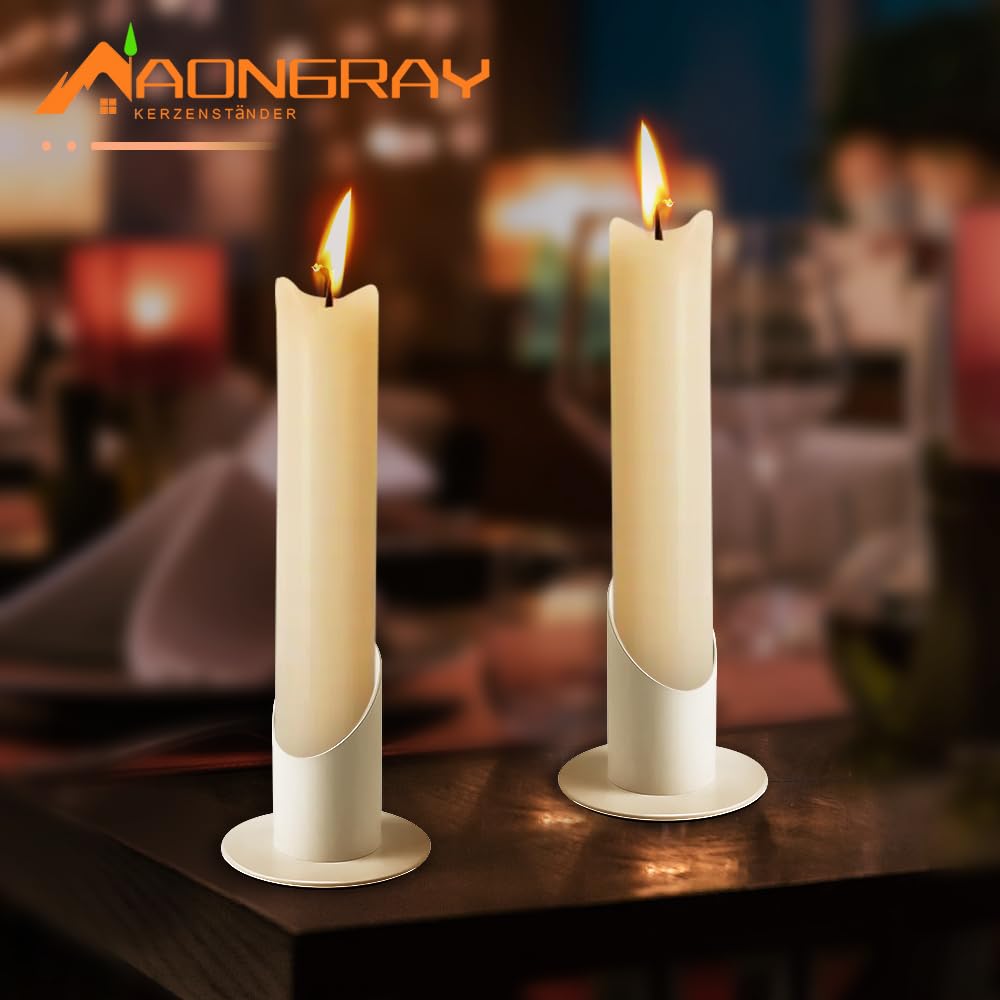 Weißer Kerzenständer Metall 4cm - Für Taufkerzen & Kommunion