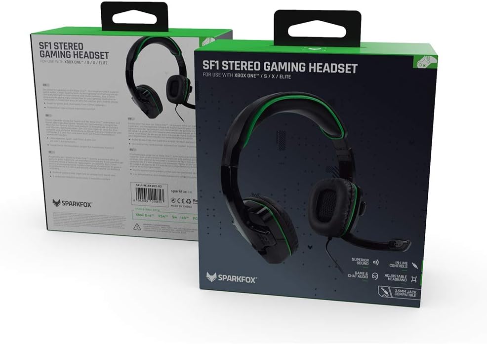 SF1 Stereo Gaming Headset for Xbox One, Series X/S, PlayStation 4/5, Nintendo Switch, PC, Foldable Microphone, Adjustable Headband, in-Line Volume and Mute Controls (Green)