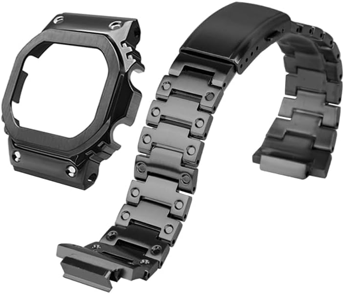 DW5600 Case Band Mod Kit, Stainless Steel Case Bezel Strap Bracelet Compatible with Casio G-Shock DW5600, GW-B5600, GB5600, GWX5600, DW5025/ DW5700/ DW5735/ DW5750