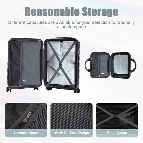 Image of 20+14 Inch Hardshell Luggages, Lightweight ABS Suitcase with Spinner Wheels