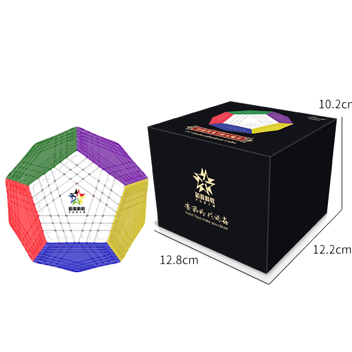 FunnyGoo YuXin HuangLong 7x7 Dodecahedron 12 Surface Gigaminx Megaminx 7x7x12 Magic Puzzle Cube Stickerless with cube stand - Image 3