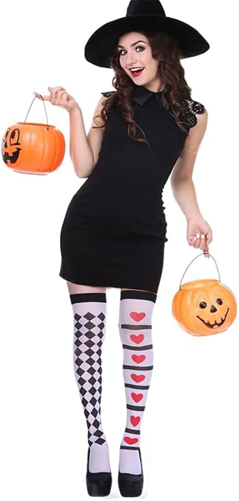 sanderala Halloween High Socks for Women Cosplay Party Stocking Knee Hosiery 3 Pairs