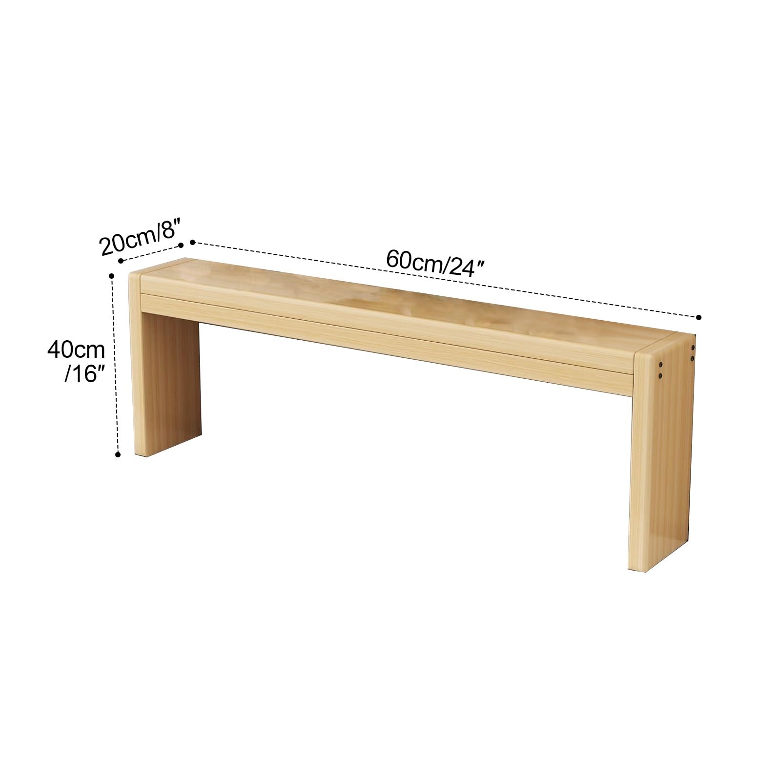 Panchina da ingresso in legno sottile, 61 cm, in legno naturale, stretta, per camera da letto, soggiorno e corridoio, elegante arredamento per piccoli spazi