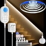Dual Sensor Stair Lights Indoor, Plug-in Motion Activated Step Light Strip Indoor with Double Motion