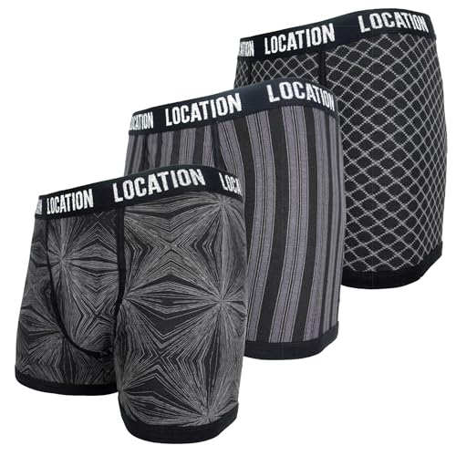 Location Herren-Boxershorts, Baumwolle, 3 Stück, Cm10, XL