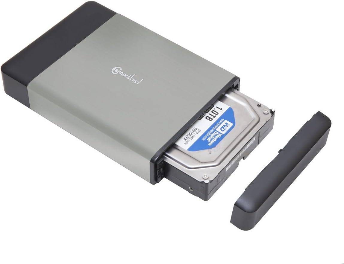 Connectland External USB 3.0 Enclosure for 3.5" SATA III Hard Drives, USB 3.0 to SATA HDD, Support UASP, Tool-Free Installation