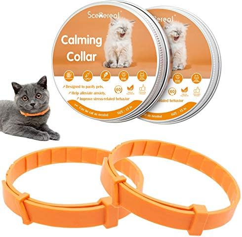 Calming Collar for Cats - 2 Pack Adjustable Natural Pheromone Kitten Collars Reduce Anxiety