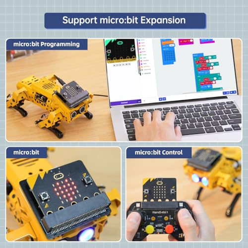 Image of MechDog Robot Dog for Arduino Python Scratch microbit Starter Robot Kit AI Vision Voice Interaction, Self-Balancing Object /Command Recognition & Tracing Bionic Quadruped STEM Programming Science Set