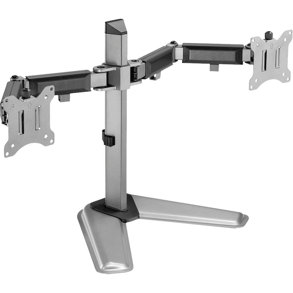 My Wall HL 56-2 L - Supporto doppio per monitor, 43,2 cm (17) - 81,3 cm (32), colore argento, regolabile in altezza, girevole
