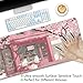 LIMKRIAN Cat Mouse Pad Large Desk Mat, Pink Cherry Blossom Computer Mousepad with Stitched Edges Non-Slip, Keyboard Mouse Pad for Desktop Cute Office Desk Accessories Japanese Dessert House 31.5in