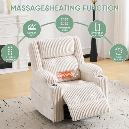 Sillón reclinable de terciopelo beige cómodo miniatura 3