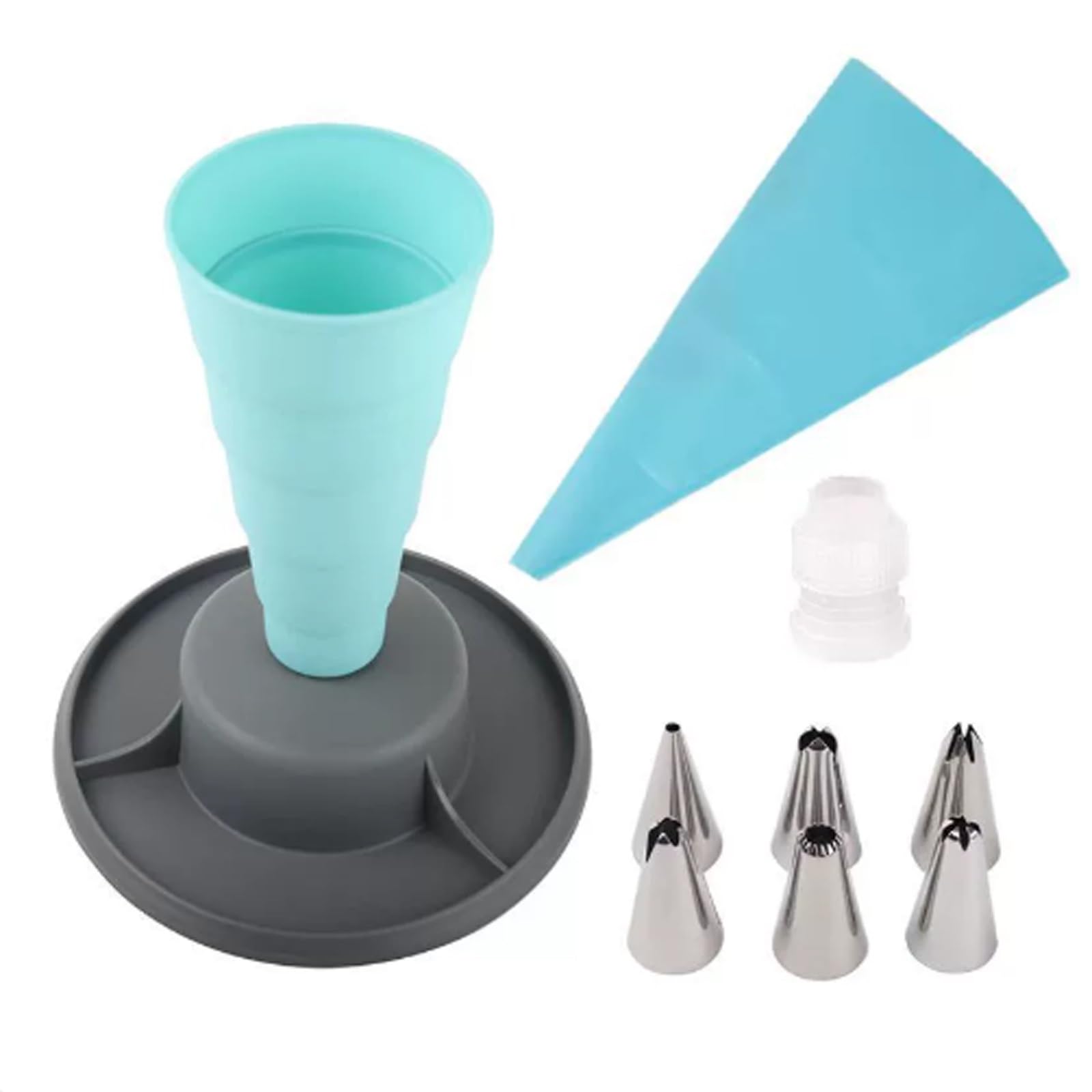 Kit da 10 pezzi per sac à poche porta sac à poche porta crema e sac à poche resistenti alle alte temperature, organizer per pasticceria, per torte e biscotti (blu)
