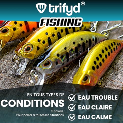 trifyd ® - Poisson Nageur Truite 6cm, Le Pack de 5 leurres de pêche – vue 6