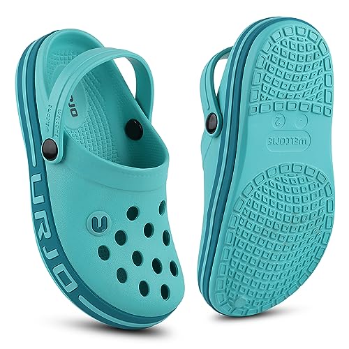Image of URJO Streak Kid's Clogs /Sandals with Adjustable Back Strap Ultra Soft & Flexibility Anti Skid Comfortable Waterproof Daily Mules Clogs /Sandals Boy's & Girl's