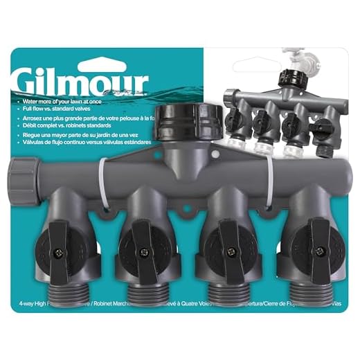Gilmour Full Flow Poly 4-Way Connector AY4FF Teal/Black