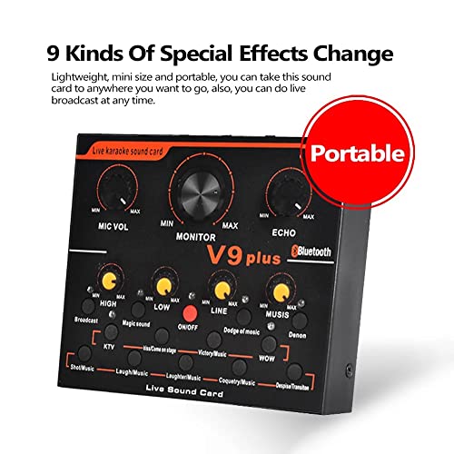 Ficha técnica CVNIMV Mezclador de Audio Profesional Audio USB Tarjeta de Sonido Externa Auriculares Micrófono Transmisión Web Transmisión de Entretenimiento Tarjeta de Sonido en Vivo - Fernando Cortés