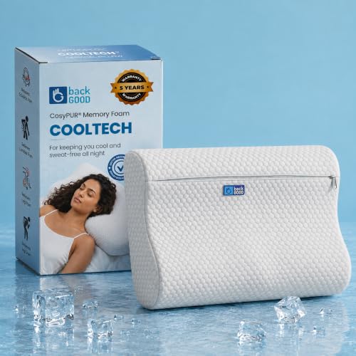 Image of CoolTech Cervical Pillow for Neck & Shoulder Pain | 5-Year Warranty| CosyPUR Cooling Memory Foam | Orthopedic Pillow for Sweat-Free Comfortable Sleeping | Premium Jacquard Cover