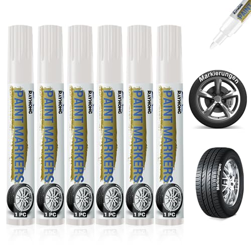 tlidfgeo 6 Stück Autoreifen Stift, Weißer Reifenmarker Hohe...