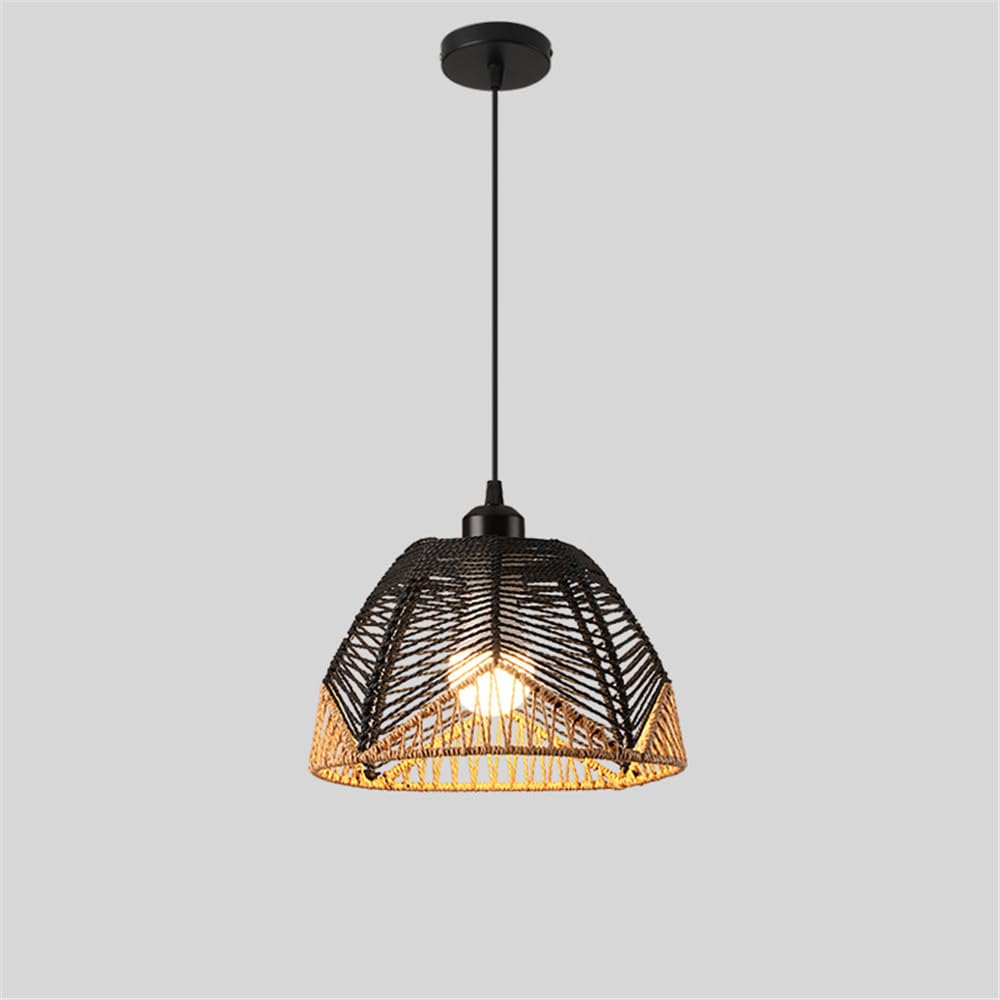 SXECAEPS Modern creative chandelier Industrial Style Retro Hemp Rope Pendent Lamp Personality Creative Internet Bar Cafe Restaurant Bedroom Clothing Store Counter (L D27CM)