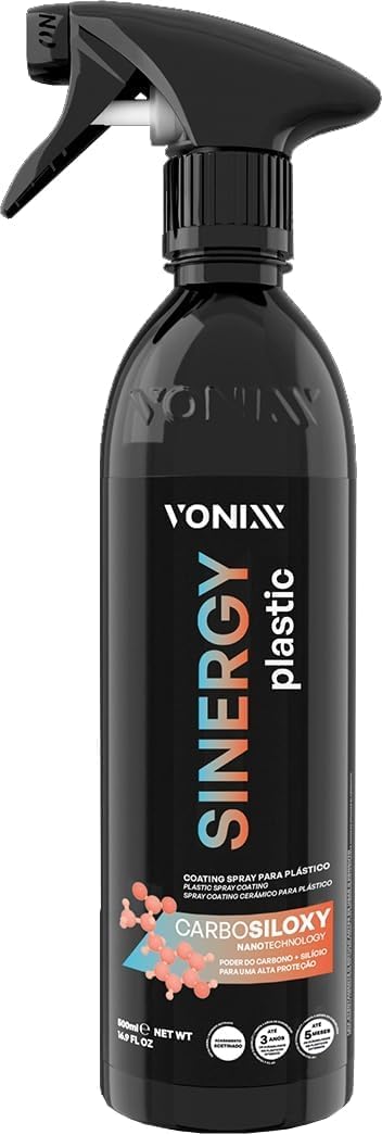 Vonixx Sinergy Plastic 500ml – Tratamiento Cerámico para Plásticos de Coche – Restaurador Interior y Exterior – Protección UV hasta 3 años