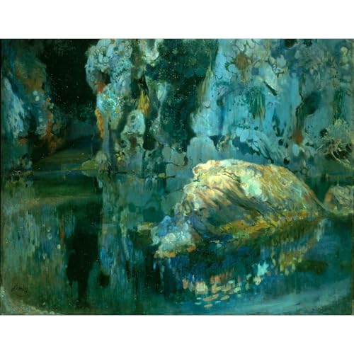 Toile Joaquim Mir Le rocher dans l'étang cadeau idéal crémaillère élégante