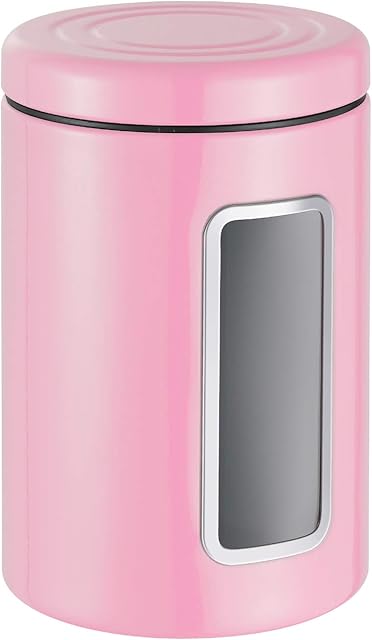 Wesco storage jar, stainless steel, Stainless Steel, pink, 12.5 x 12.5 x 18.9 cm