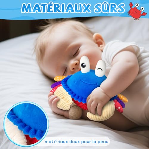 Jouet d'éveil bébé contre l'ennui : crabe musical interactif