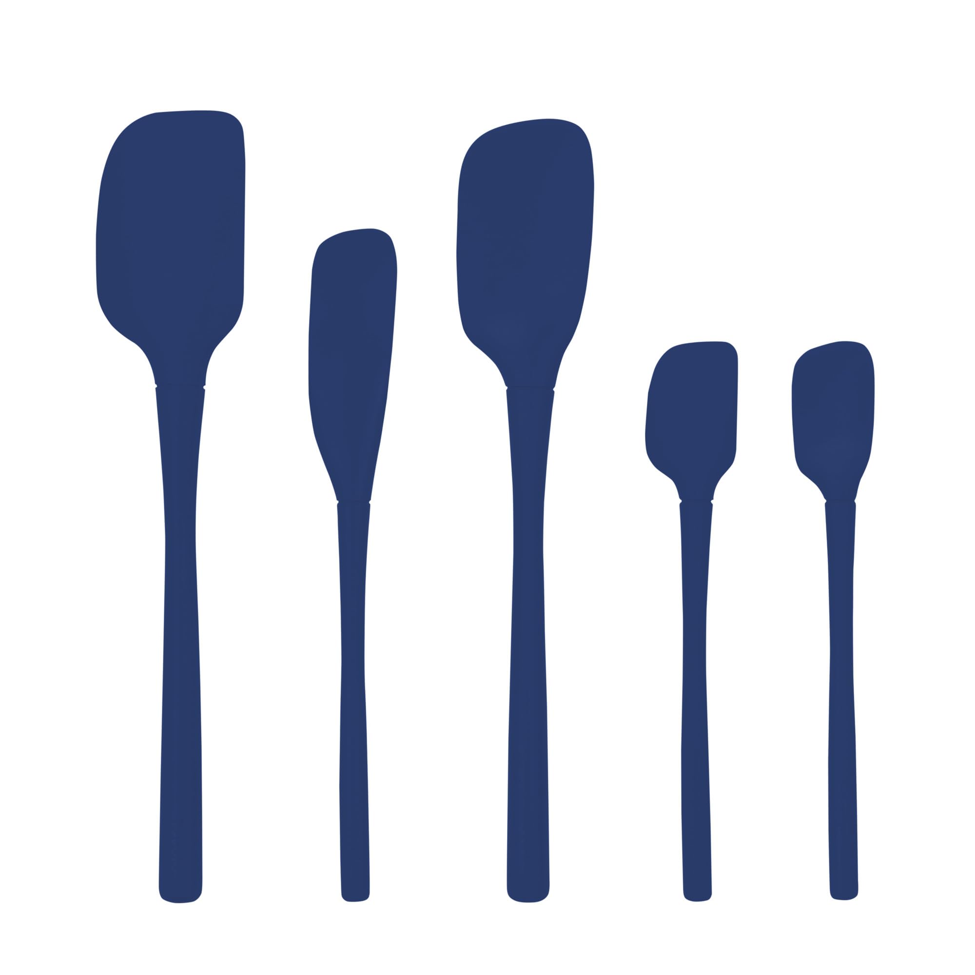 Tovolo Flex-Core Pfannenwender aus Silikon, 5 Stück (Deep Indigo) – Küchenutensilien & Gadgets unverzichtbar zum Backen, Kochen, Grillen, Wohnung und neues Zuhause, BPA-frei und spülmaschinenfest
