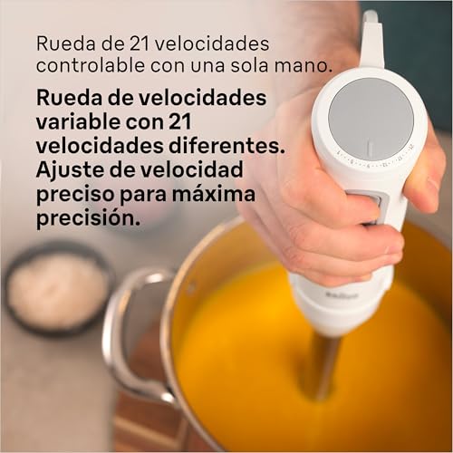 Miniatura 5 de Braun Multiquick 5 Mq 50001 M, Batidora De Mano Con Tecnología Powerbell Plus, Minipimer 21 Velocidades Turbo, Sistema Easy Click Plus, Batidora Ergonómica, Eje De Acero, Vaso De 600ml, 1000w, Blanco