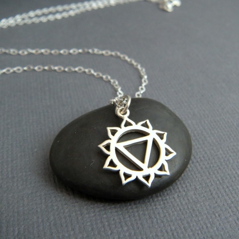 Collar de chakra del plexo solar de plata de ley con acabado chapado en plata LKBEADS 2
