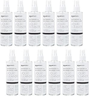 Amazon Basics Dry Erase Liquid Cleaner for Whiteboards - 250 ml, 12-Pack