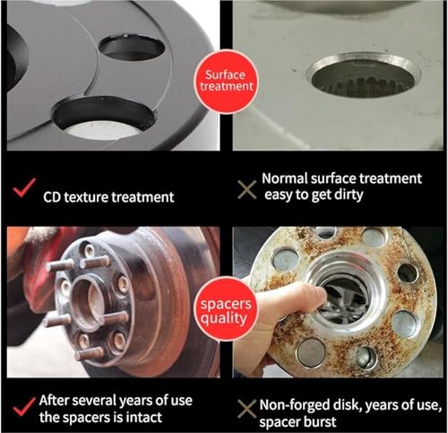 Adaptateurs d'entretoises de roue anti-vibration en aluminium forgé 7075