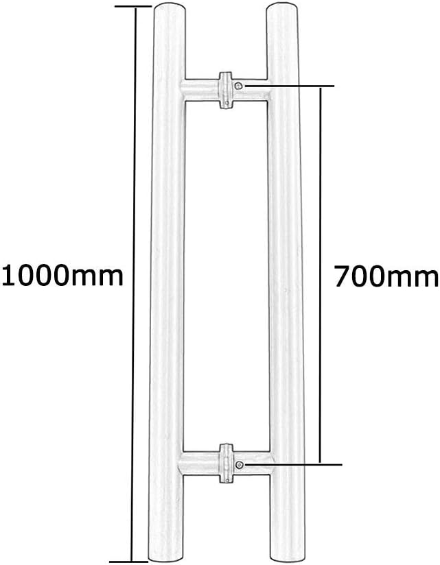 Stainless Steel Commercial Push-Pull Door Handle/Barn Door Pull Handle/Glass Door Handle (Black Length1000mm)
