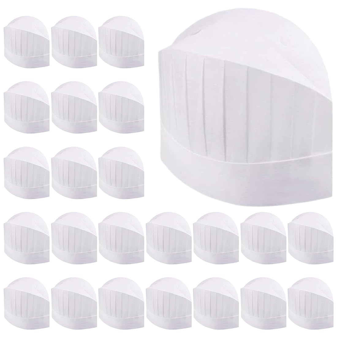 24 Stücke Kochmütze Einweg Verstellbare Kochmützen Vliesstoff Kochmütze Set 9 Zoll für Küche Hausarbeit Restaurant Kochparty Catering Kochmütze Einweg,Verstellbare Kochmützen Vliesstoff 29cm*23cm