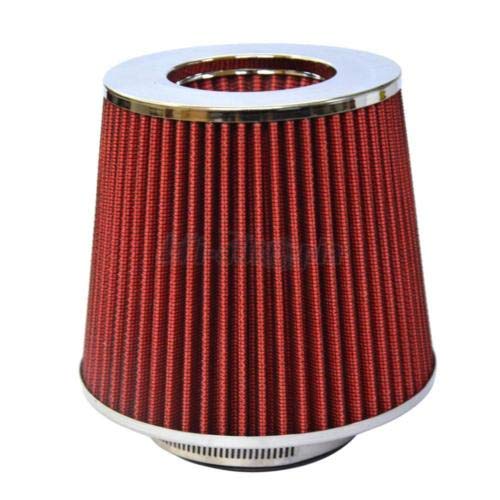 4" Inch Chrome Inlet High Flow Short Ram/Cold Intake Round Cone Air Filter Red Sidewall 35.43 lbs