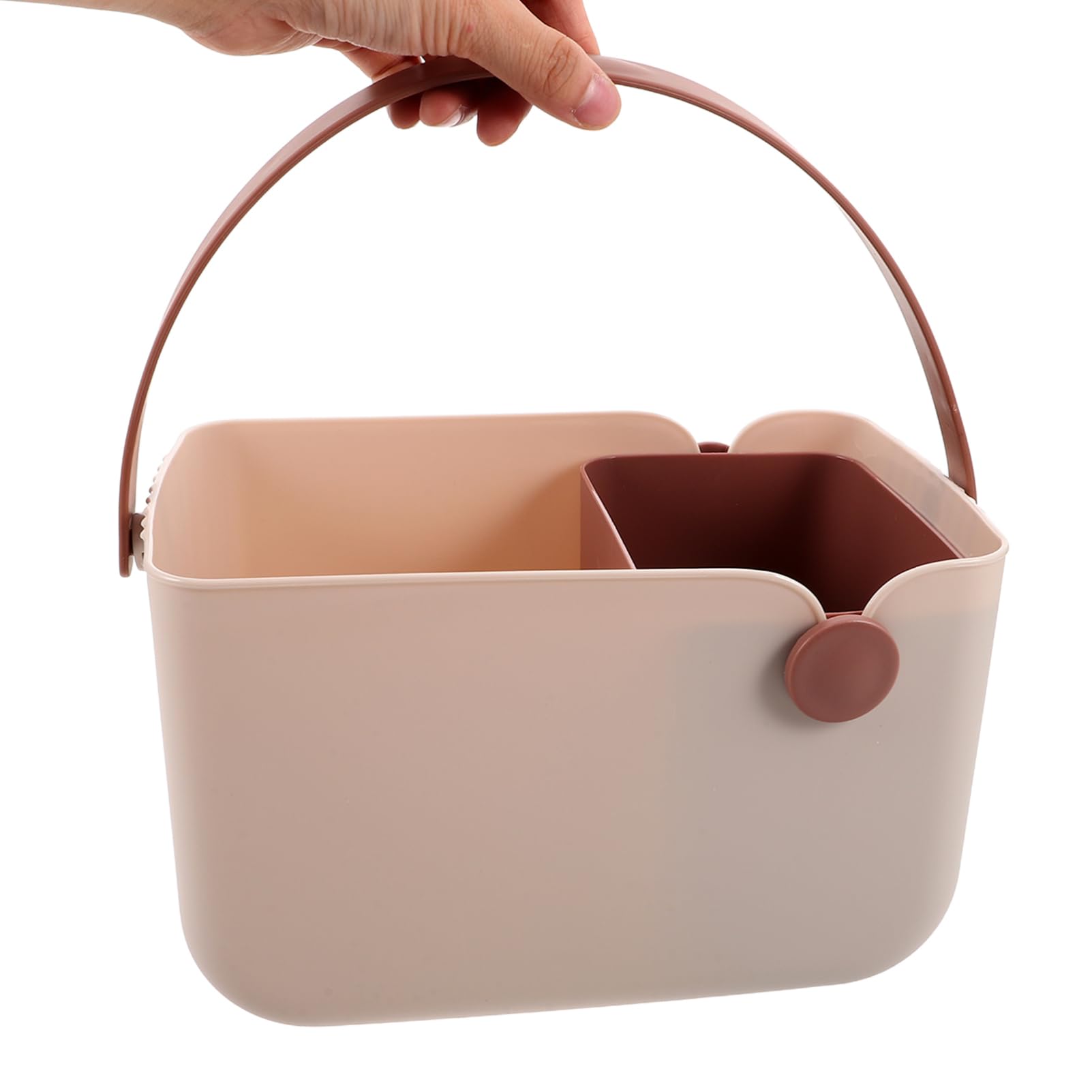 Cesta de Ducha Portátil Rosa de Pp y Tpr, Estilo Nórdico | Compacta y Fácil de Limpiar, para Cocina y Tocador, Organiza Artículos Pequeños con Formato Cesta