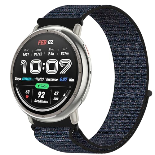 OUTPUTBT Nylon Correa 20mm para Amazfit Active 2/Active/Amazfit GTS/GTS 2/2e/GTS 3/GTS 4/GTS4 Mini/GTR Mini/Amazfit Bip/Bip U/BipU Pro/Bip 3/Bip3 Pro/Pop/Pop Pro Sport Pulsera para Hombre Mujer