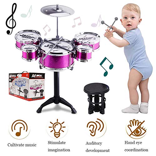SKLOER Kids Drum Set-Educational Percussion Instrument Kids Toy Stimulating Children’s Creativity-Jazz Drum Set