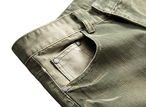 YTD Mens Distressed Ripped Biker Slim Jeans Stretched Moto Denim Pants3