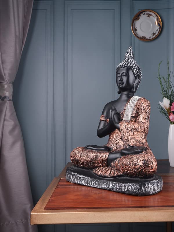 Image of THE WHITE INK DECOR Lord Buddha Statue - Housewarming Decorative Figure for Living Room Home Decor, Vastu, Feng Shui, Religious Gift, Good Luck Idol, Table Showpiece. (13 Inches)